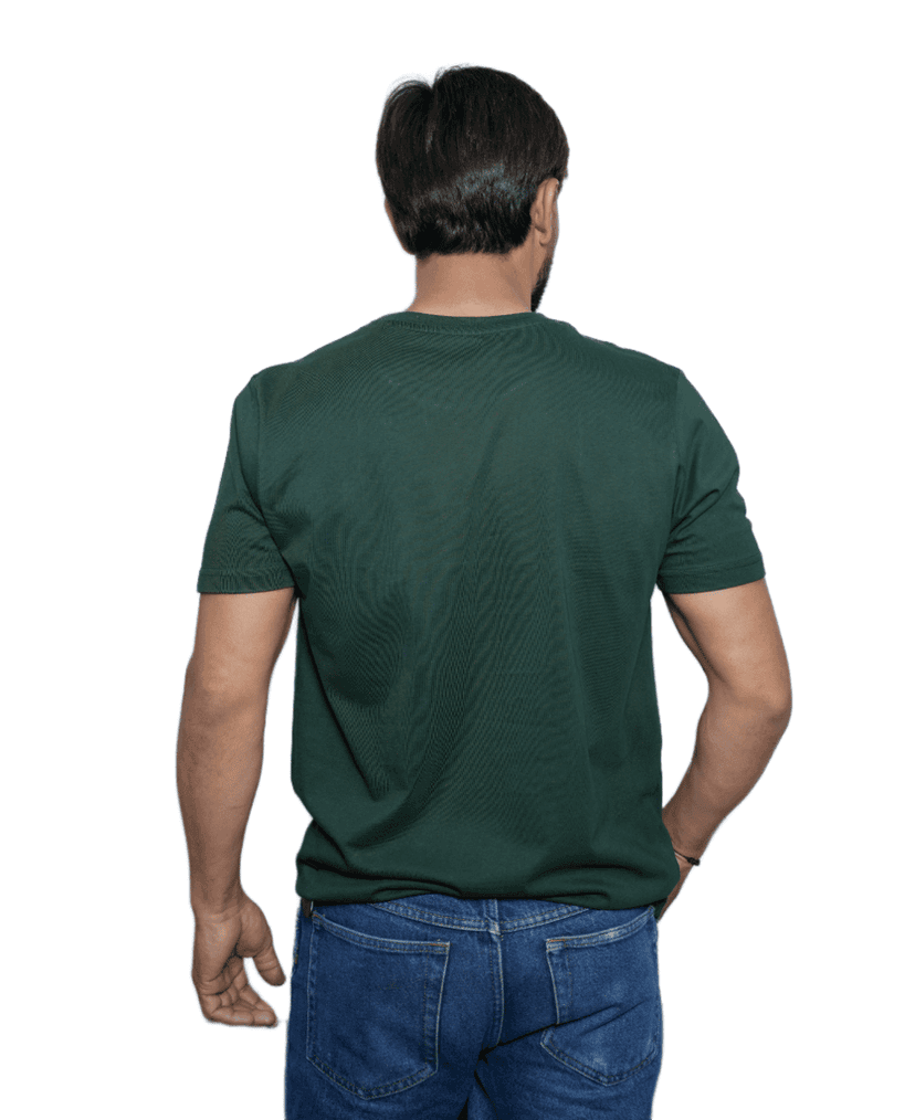 Premium Cotton Men's Classic Series Round Neck Half Sleeve T-Shirt by Rori | Solid Color | Made in India view 4