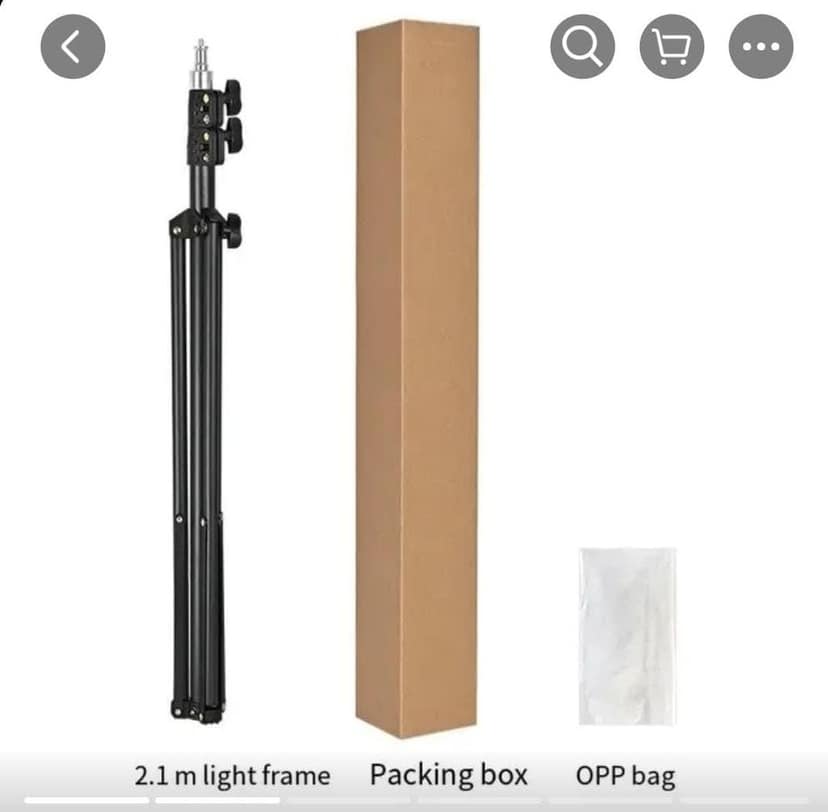 Light Stand (Tripod) 7 ft for Ring Light, Photography, Reflector, Flash Units, Diffuser, Portrait, Softbox, Studio Lighting & More Ideal for Outdoor & Indoor Shoots. Metal-with 1/4 inch Thread. Black view 5