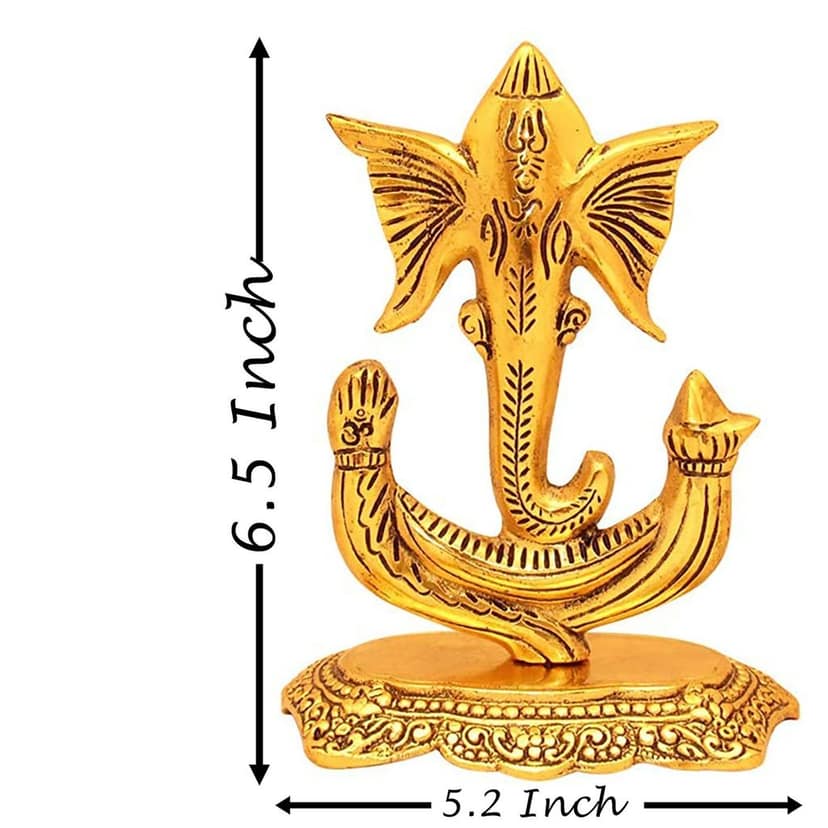 Aluminium Showpiece Trishul Ganesh Ji Statue (ASMAS438 G) view 3