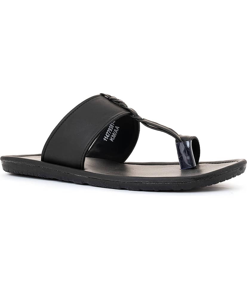 Khadim's - Black Men's Leather Slipper