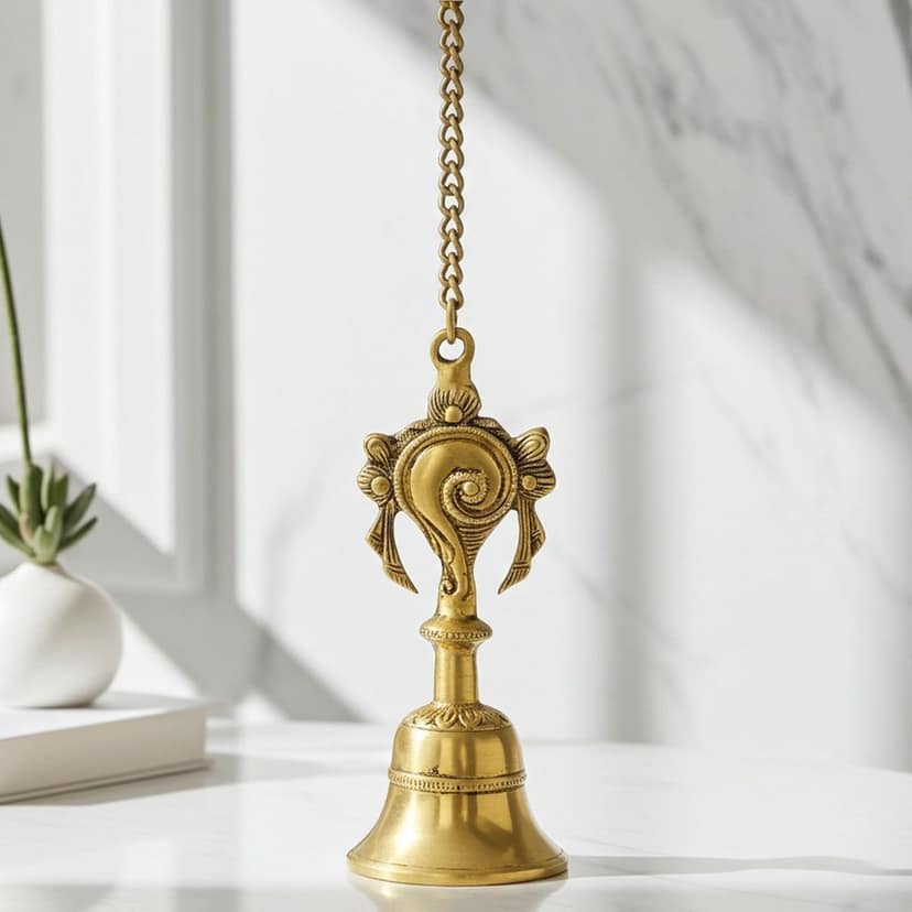 Brass Wall Hanging Temple Bell, Height : 25 Inch (BSMAS1511 A)