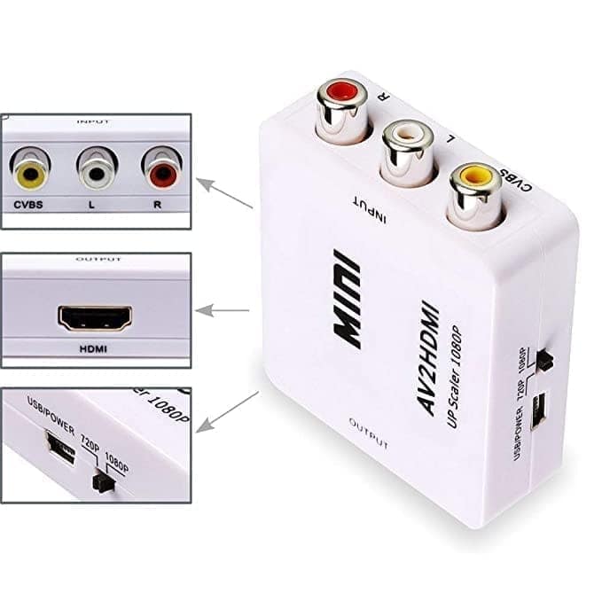 MINI AV2HDMI Up Scaler 1080P HD Video Converter (White) view 4