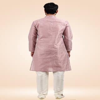 Raivat Ethnic Onion Pink Colour Jacquard Banarasi Silk Pintux Work Kurta Pajama 1811 view 2