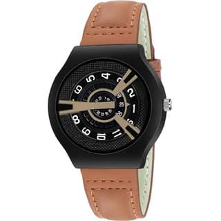 HRV Men's Round Dial Black Strap Analog Watch
