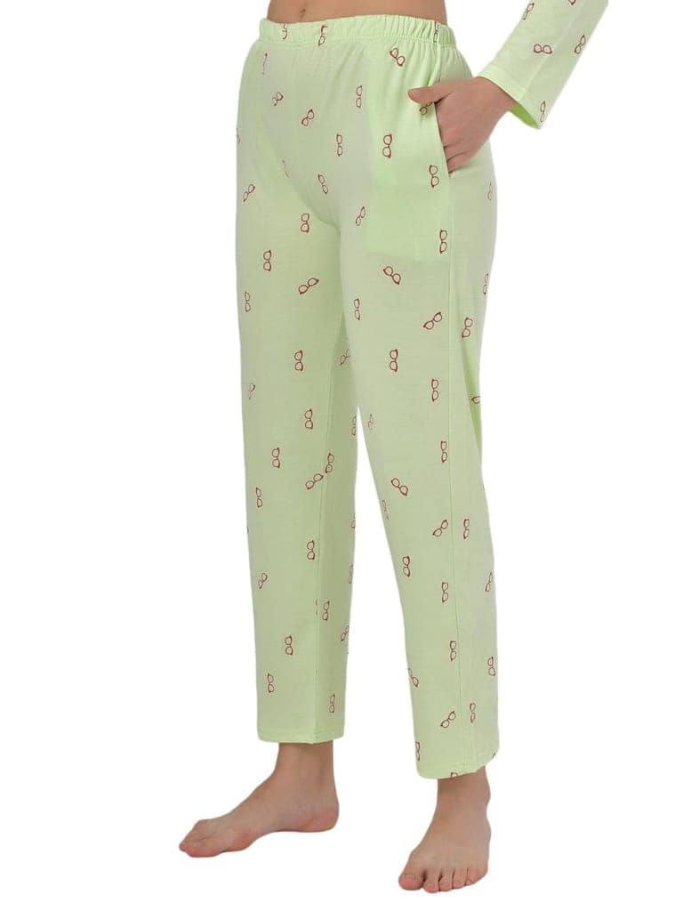 Klamotten Women's Sea Green Allover Printed Top Pyjama Set N54Gs view 6