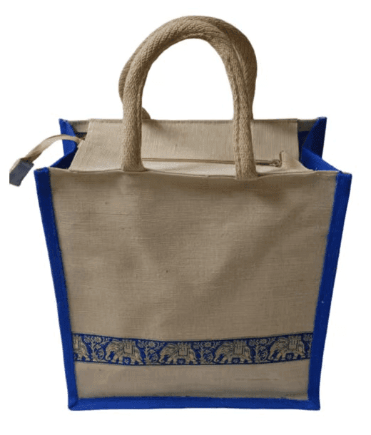 Jute Tote Bag with Elephant Motif - Stylish & Eco-Friendly view 2