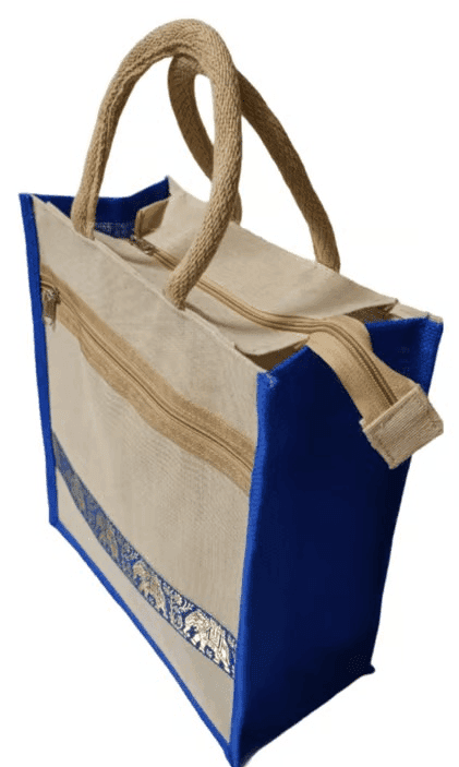 Jute Tote Bag with Elephant Motif - Stylish & Eco-Friendly view 3