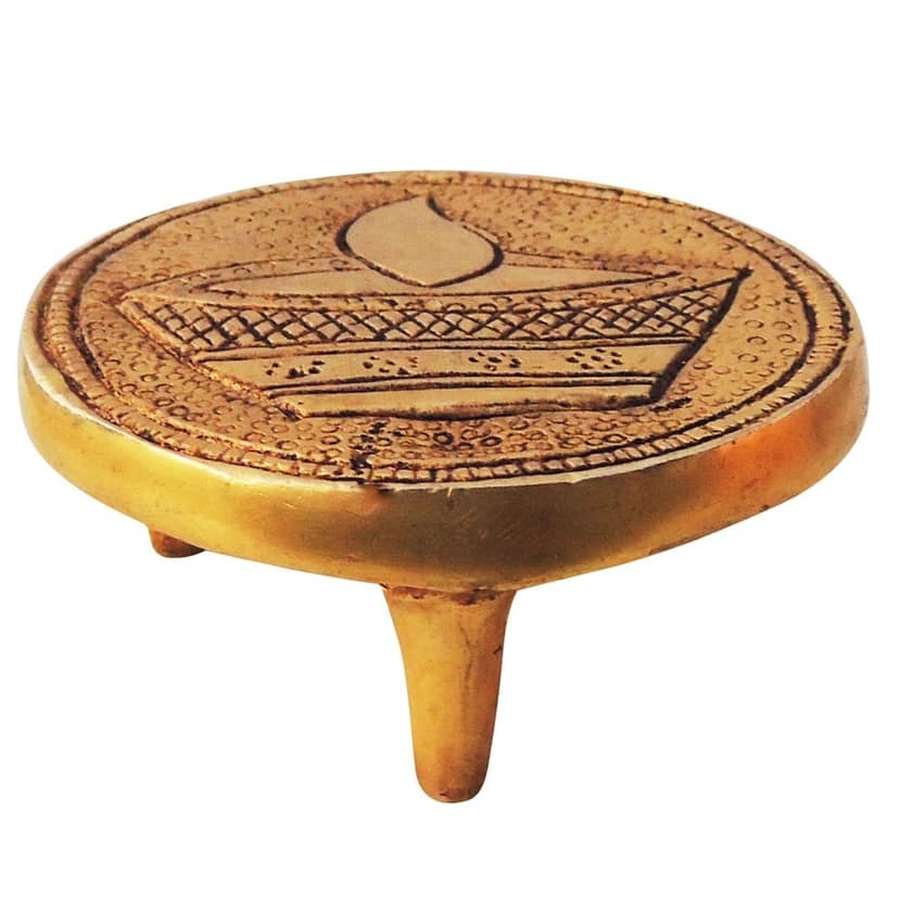 Brass Chowki Decorative Showpiece Traditional Idol Platform, Length : 3 Inch (BSMAS1404 B) view 2