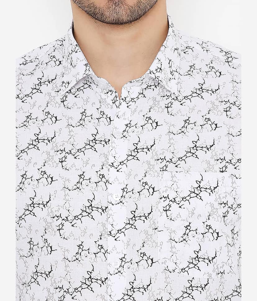Maharaja - White Polyester Slim Fit Men's Casual Shirt ( Pack of 1 ) view 2