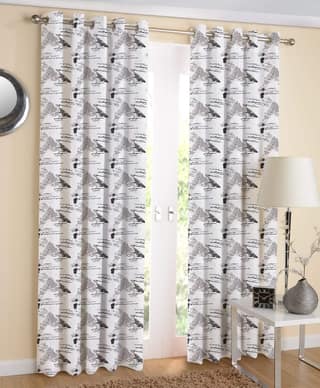 AIRWILL Self Design Cotton Curtains (4ft in Width and 7ft Length; Multicolour) Pack of 2 Pieces