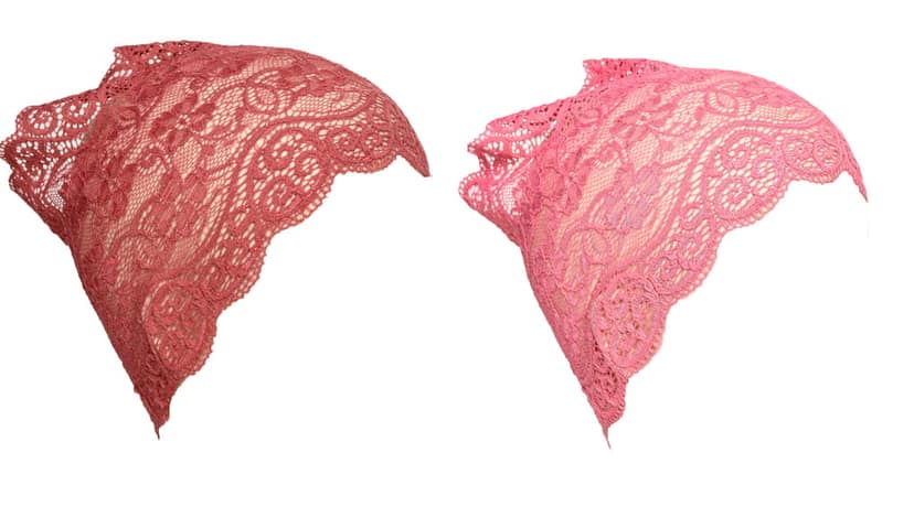 Girls and Womens Hijab Cap Hijab Headband, Under Hijab Scarf Light Maroon and Pink Naqab Head Scarf (2 pcs) view 2