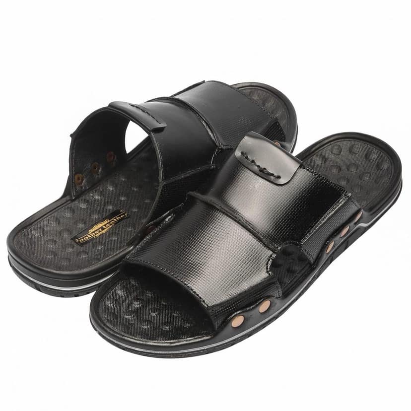FEATHER LEATHER Genuine Leather Men's Flip-Flops Casual Slippers Daily Use Flip Comfortable Everyday Footwear view 7