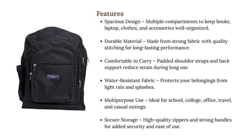 Backpack 1 Piece Each view 3