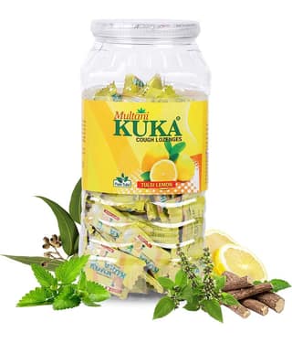 Multani kuka Cough Lozenges Tulsi Lemon Jar Pack of 2X 150 Lozenges