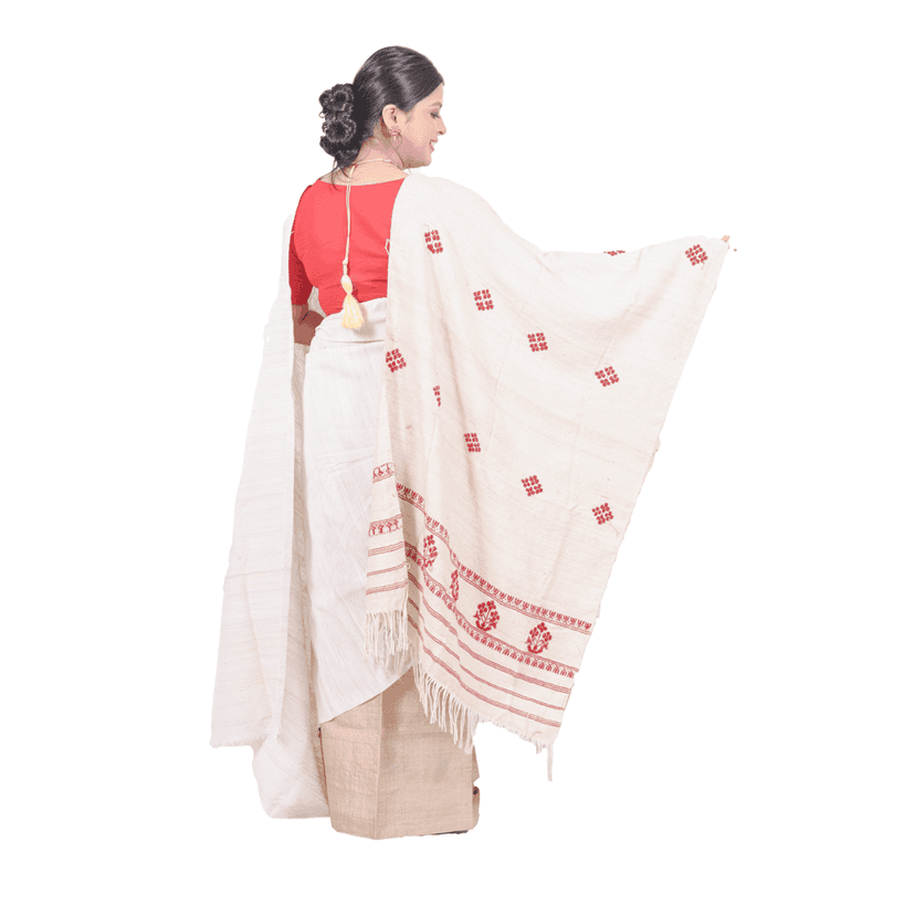 Eri Silk Stole | Assamese Peace Silk Handloom Stole view 2