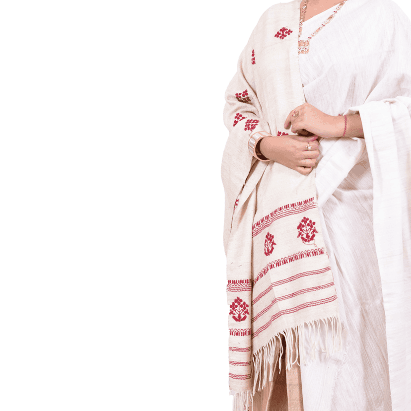 Eri Silk Stole | Assamese Peace Silk Handloom Stole view 3