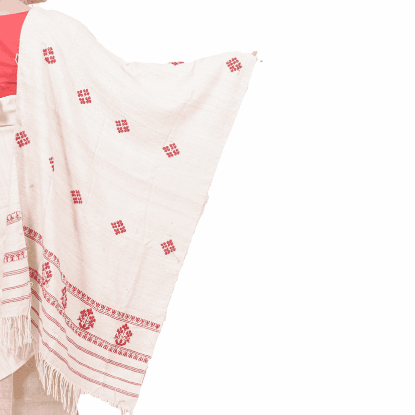Eri Silk Stole | Assamese Peace Silk Handloom Stole view 4