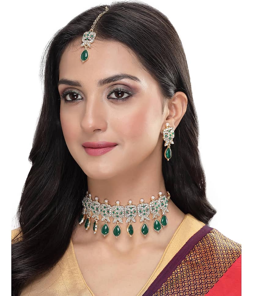 Sukkhi Green Alloy Necklace Set ( Pack of 1 )