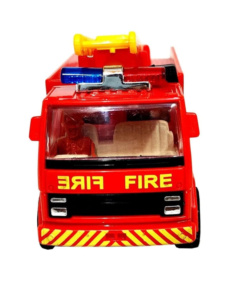 Cube Play Fire Tender Truck Toy Made of Non Toxic Plastic Pull Back Action - No Battery Required, Size Around 15 cm & Weight 100 Grams, with Soft Edges view 2