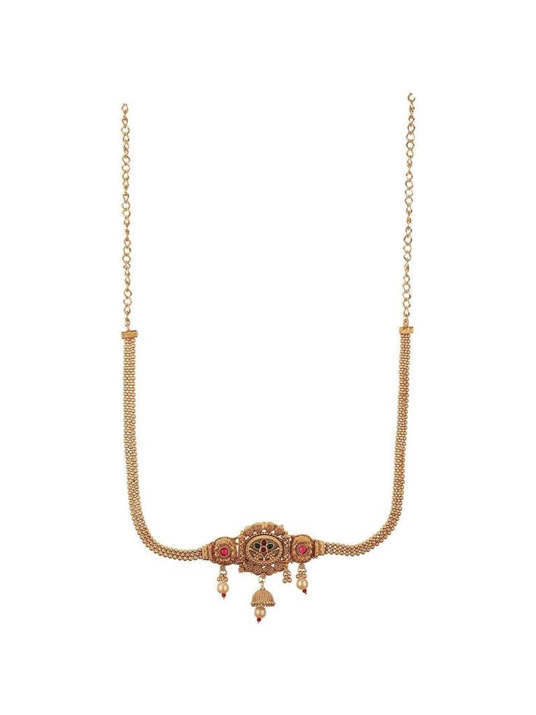 Gold Plated Kemp Studded Traditional Saree Hip Chain Waistband Kamarbandh view 6
