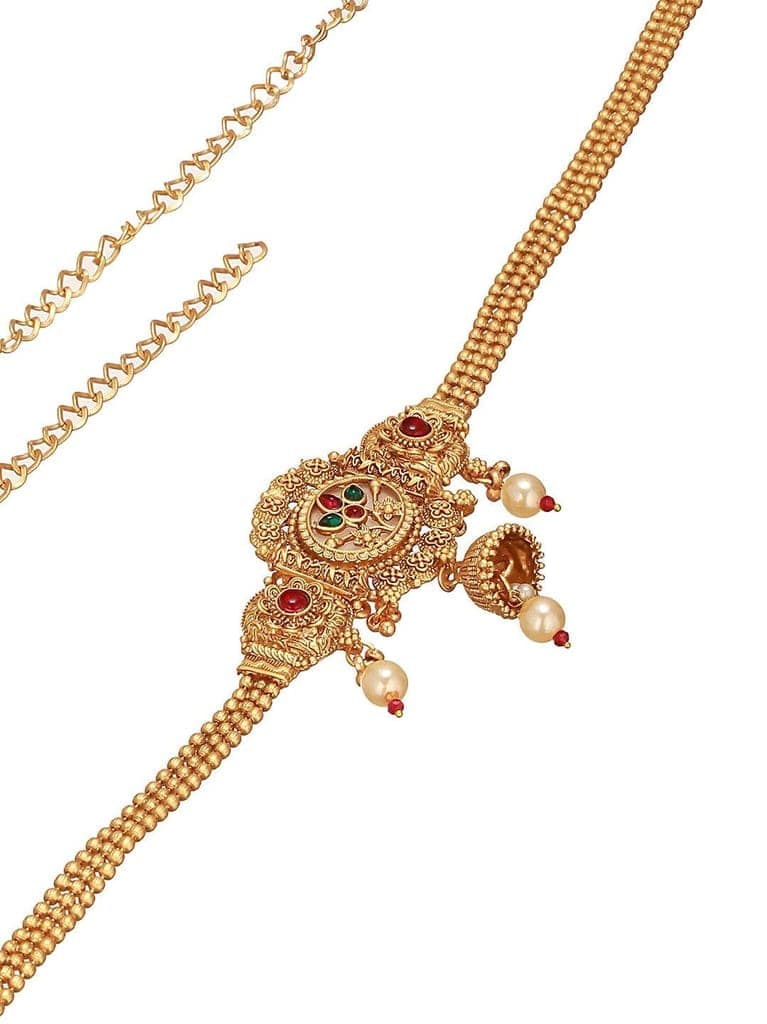 Gold Plated Kemp Studded Traditional Saree Hip Chain Waistband Kamarbandh view 7