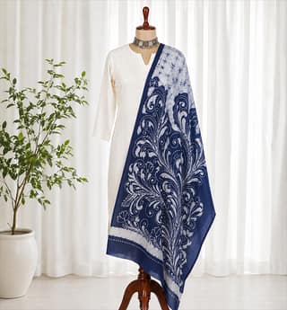 Handcrafted Batik Print Muslin Silk Saree