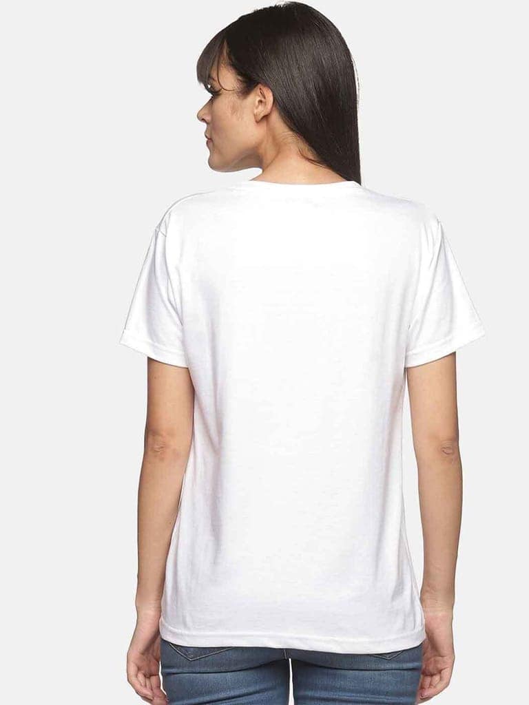 Women White Heart Printed T- Shirts view 4