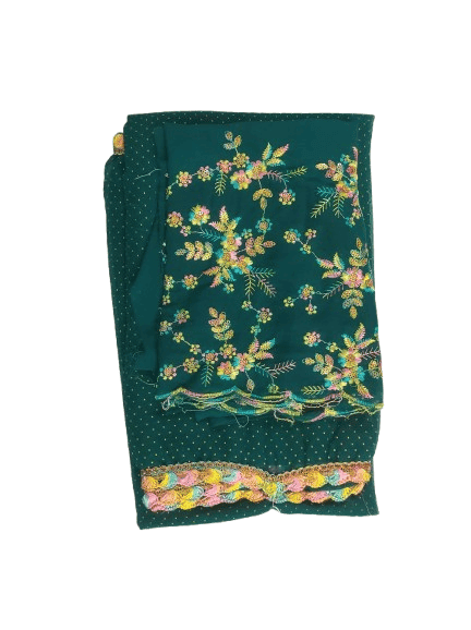 Green Georgette Embroidered Party Wear Salwar Kameez With Dupatta