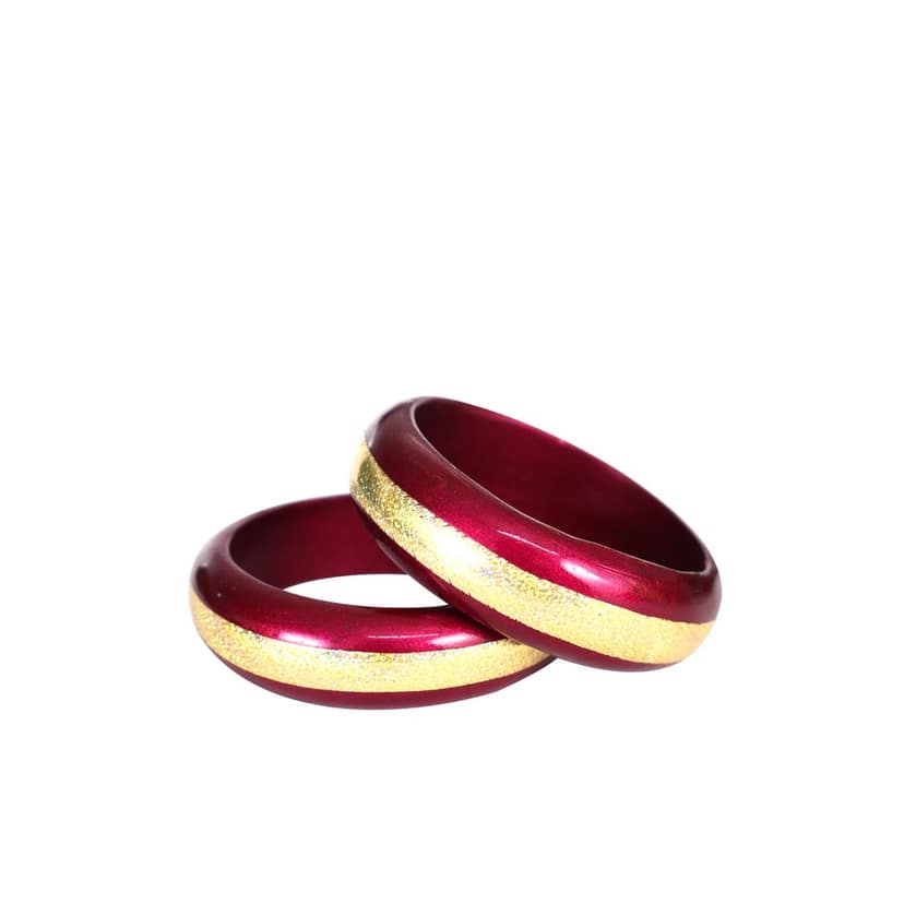 FHS traditional Rajasthani Handmade Round Shape Lac Bangles - Maroon view 2