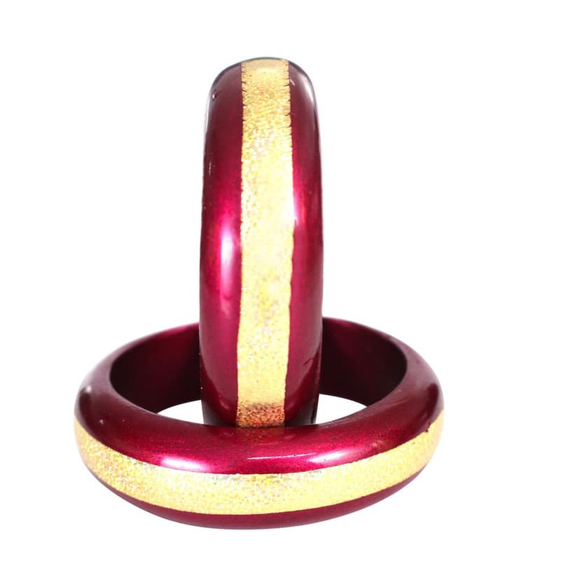 FHS traditional Rajasthani Handmade Round Shape Lac Bangles - Maroon view 3