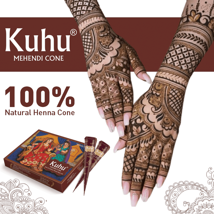 Kuhu Natural Henna Mehendi Cones | Chemical-Free for Hands & Freckles | Red Delight Box for Women & Girls view 5