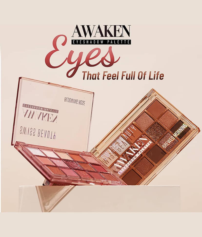 Swiss Beauty Awaken Eyeshadow Palette | Matte + Shimmer Finish - 11g, Brewed Morning view 2