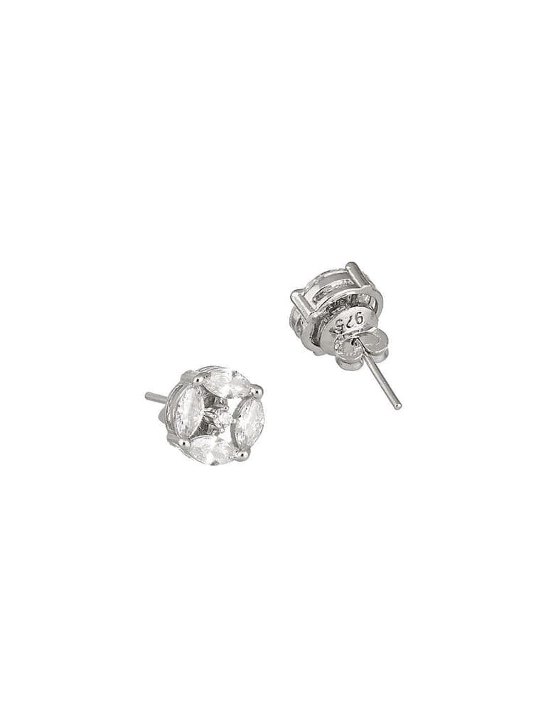 925 Sterling Silver Cubic Zirconia Marquis Studds Earrings view 10