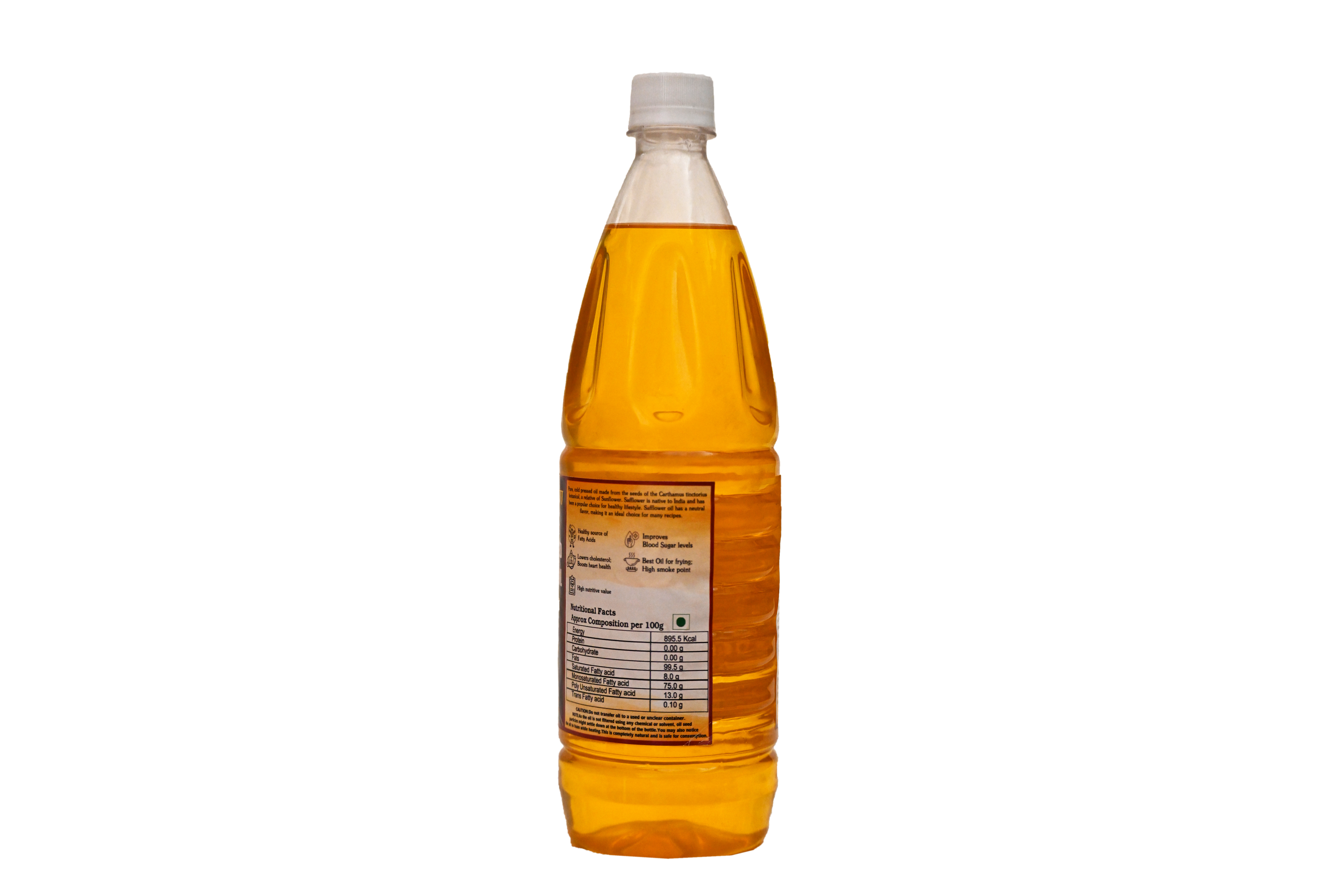 Wood Cold Pressed Safflower Oil 1 L, Traditional Pure Safflower Cooking Oil for Everyday Indian Food Preparation view 3