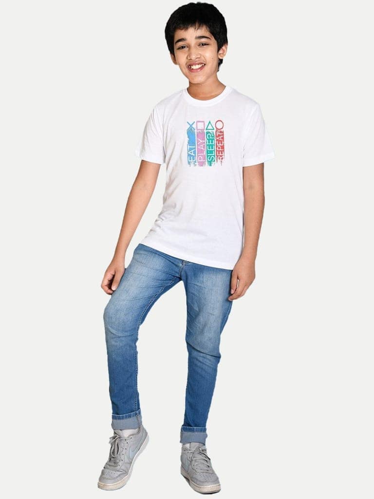 White T-Shirt with game control Print view 4