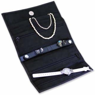 arpera Sofia Leather Travel Jewellery organiser case C11551-1 Black
