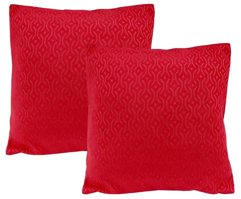 Kirti Finishing | Red Jacquard Cushion Cover 16 inches view 3