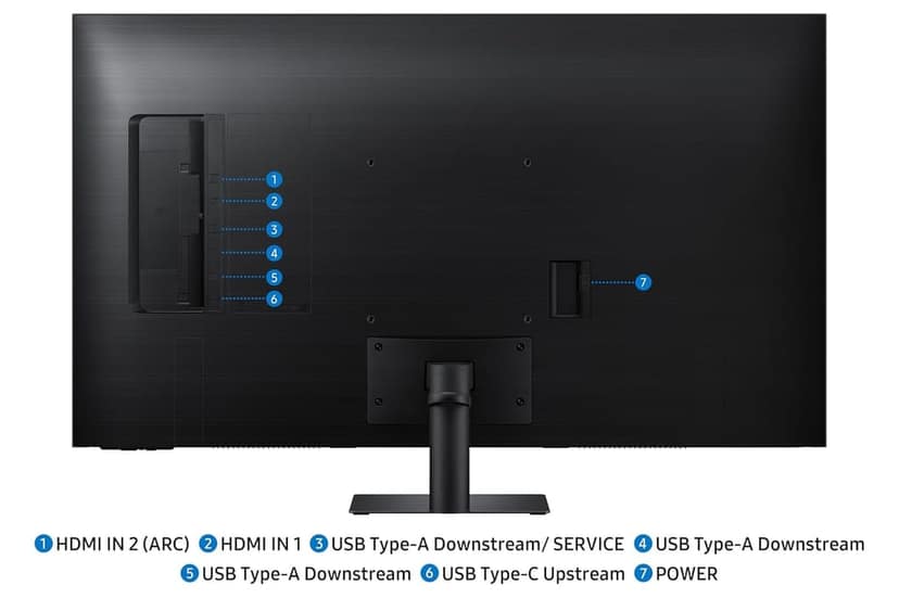 Samsung 43"(1.08m) 4K M7 Vision AI Smart Monitor | UHD 3840 x 2160 | Smart TV Experience with AI Picture &amp; Sound|Type-C|Apple AirPlay|Gaming Bar|Remote|Speakers|Wi-Fi|Bluetooth|LS43FM700UWXXL|Black&nbsp; view 2