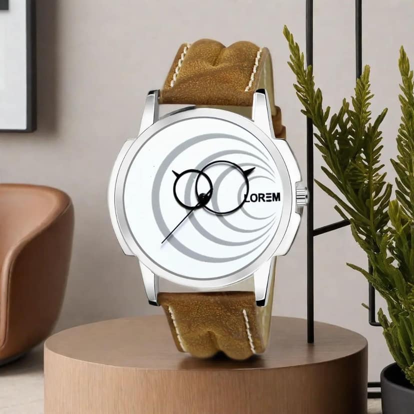 LOREM White Round Analog Watch for Men LR63-UF view 2