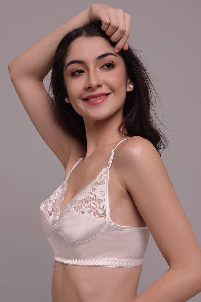 IVORY BALCONETTE SILK BRA view 3