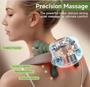 Hand Shape Electric Neck & Shoulder Massager | Wearable Deep Tissue Massage Machine for Neck, Shoulder & Back view 3