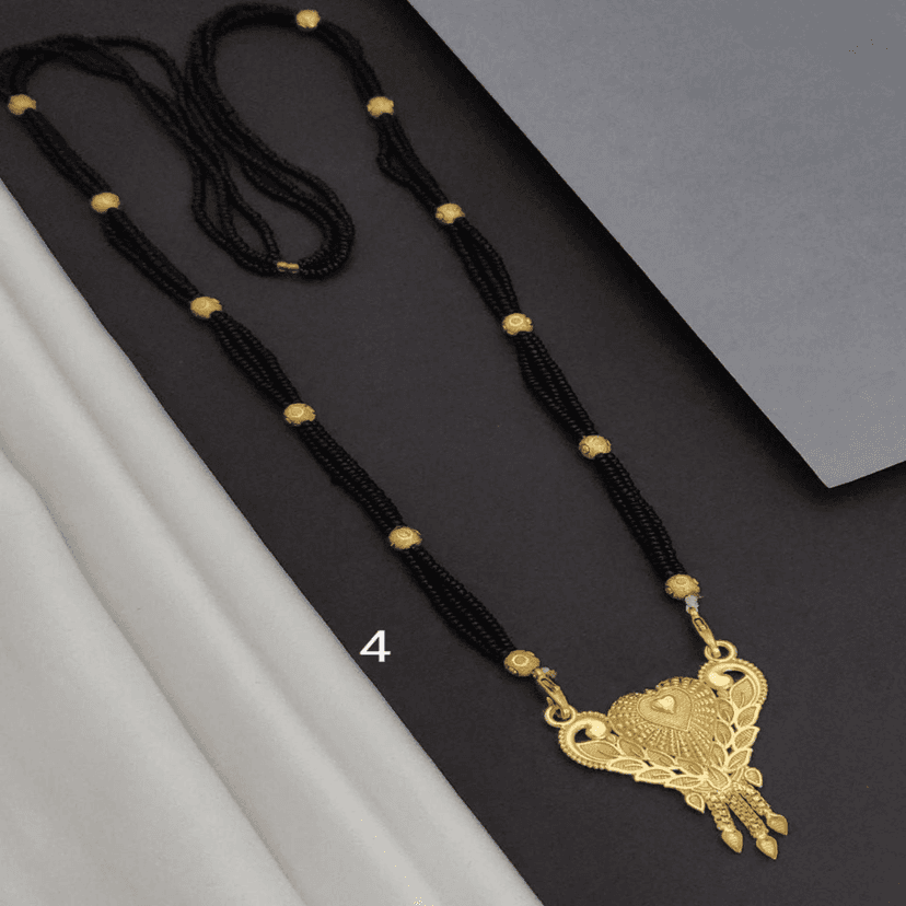 New Gold Plated Dhaga mangalsutra For Women's (RK_DM-4) & Earrings Jhumkhas Gold Jhumka Charming Women's and Girls (RK_JE-2) (COMBO PACK OF 1 PIC & 1 PAIRS) view 3