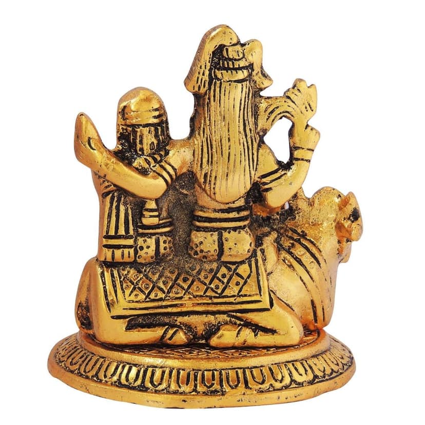 Aluminium Shiv Parivar Murti ? Religious Decorative Home Showpiece, Height : 4 Inch (ASMAS289 G) view 3