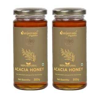 Sanjeevani Organics 100% Natural Acacia Honey 300g – Authentic and Natural Honey, Pack of 2
