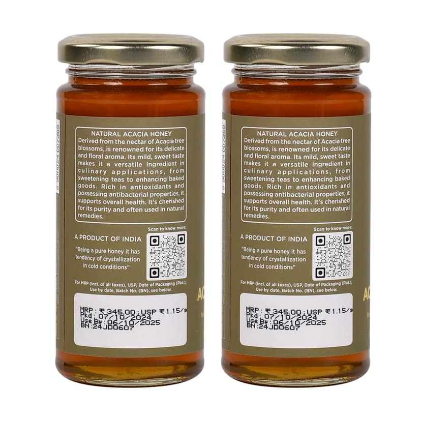 Sanjeevani Organics 100% Natural Acacia Honey 300g – Authentic and Natural Honey, Pack of 2 view 2
