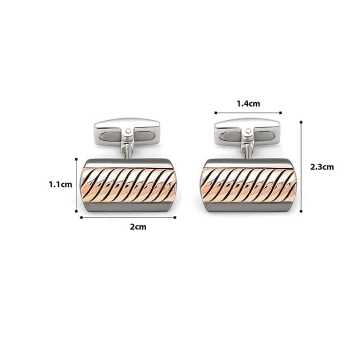 18k Rose Gold Plated Silver Wavy Limited Edition Cufflinks view 4