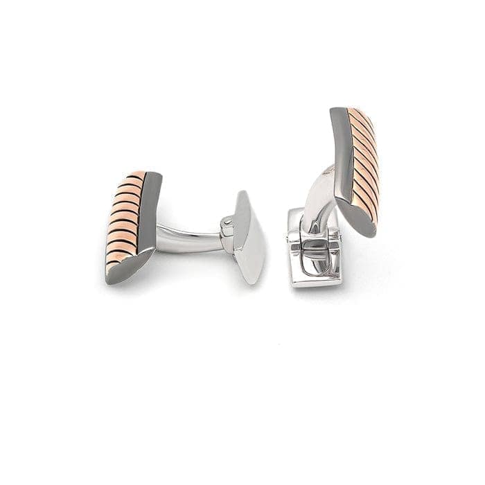 18k Rose Gold Plated Silver Wavy Limited Edition Cufflinks view 5
