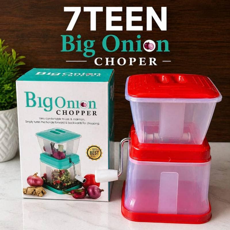 Big Onion Chopper (Red) | Manual Vegetable Cutter | Kitchen Prep