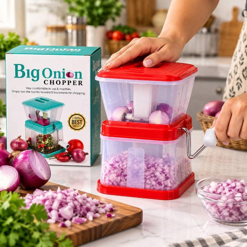 Big Onion Chopper (Red) | Manual Vegetable Cutter | Kitchen Prep view 4