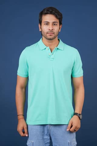 Men's Mint Solid Polo T-Shirt